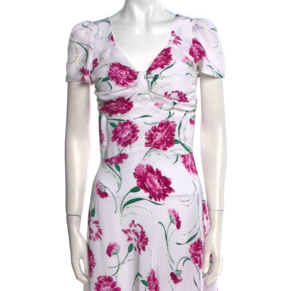 Rodarte Floral Pink and White Dress